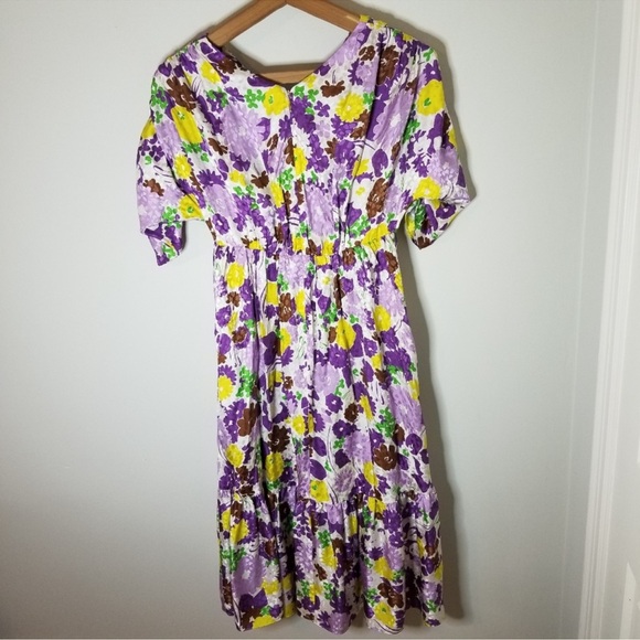 Kate Spade Swing Floral Jacquard Wrap Dress Silk Blend 🧡 - Picture 4 of 7